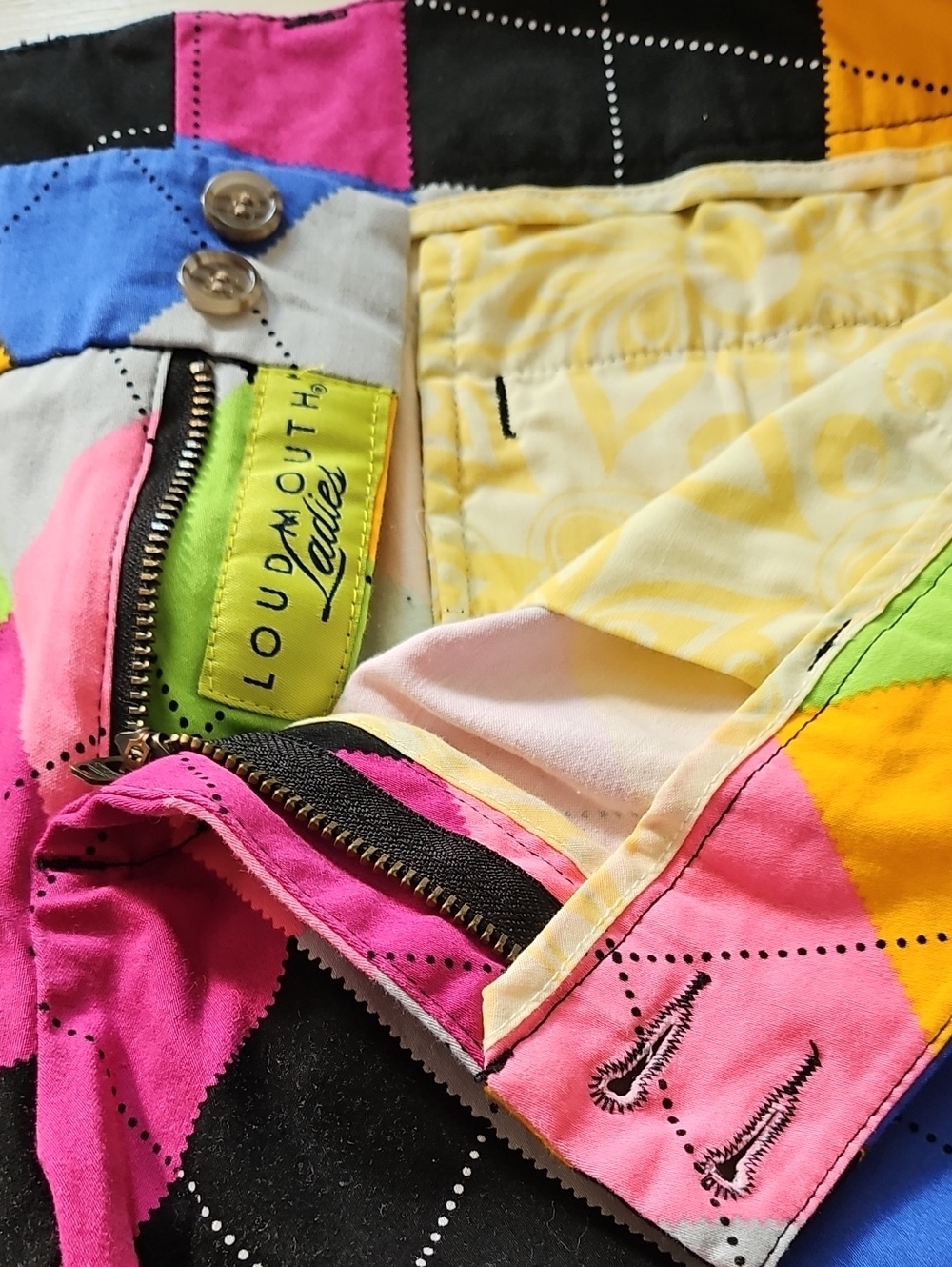 LOUDMOUTH ladies Golf Bermuda shorts sz 14 Colorful - Picture 4 of 5